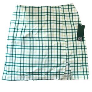 Wild Fable Green Plaid Mini Skirt